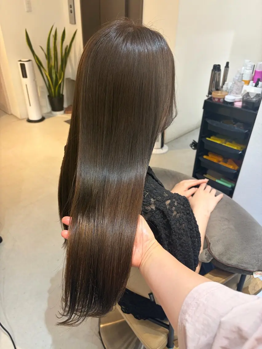 ロング カット ヘアカラー トリートメント ✨色持ちの良い艶 カラー✨蟹江真世のヘアスタイル