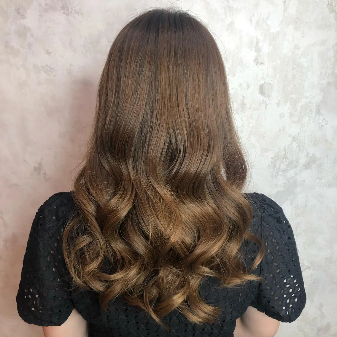 ロング カット ヘアカラー かめい りなのヘアスタイル