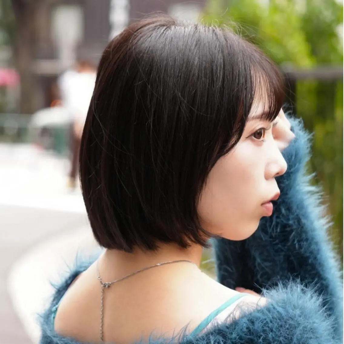 ショート カラー 前下がりボブ ブラウンカラー ダークブラウン ボブ 小顔カット Endearing 銀座/レイヤーカットのヘアスタイル