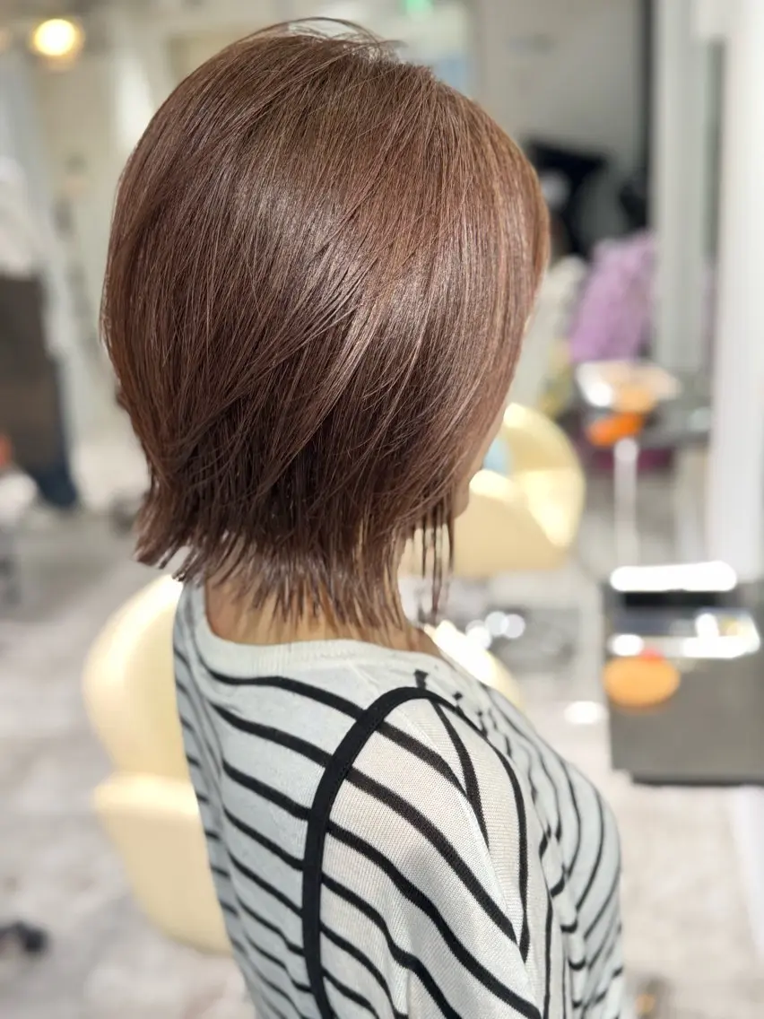ショート カラー ハイライトカラー ボブ ハイライト 夜23時まで予約🉑 reverieあきらのヘアスタイル