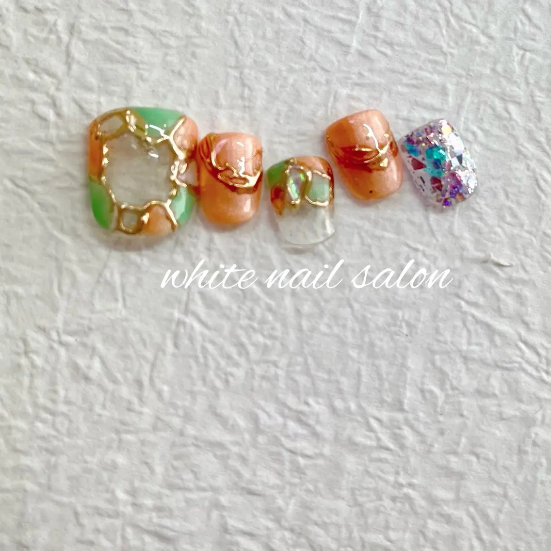 ネイル ジェルネイル ハードジェル ラメ(グリッター) 持ち込み ソフトジェル フットネイル white nail salonのネイルデザイン
