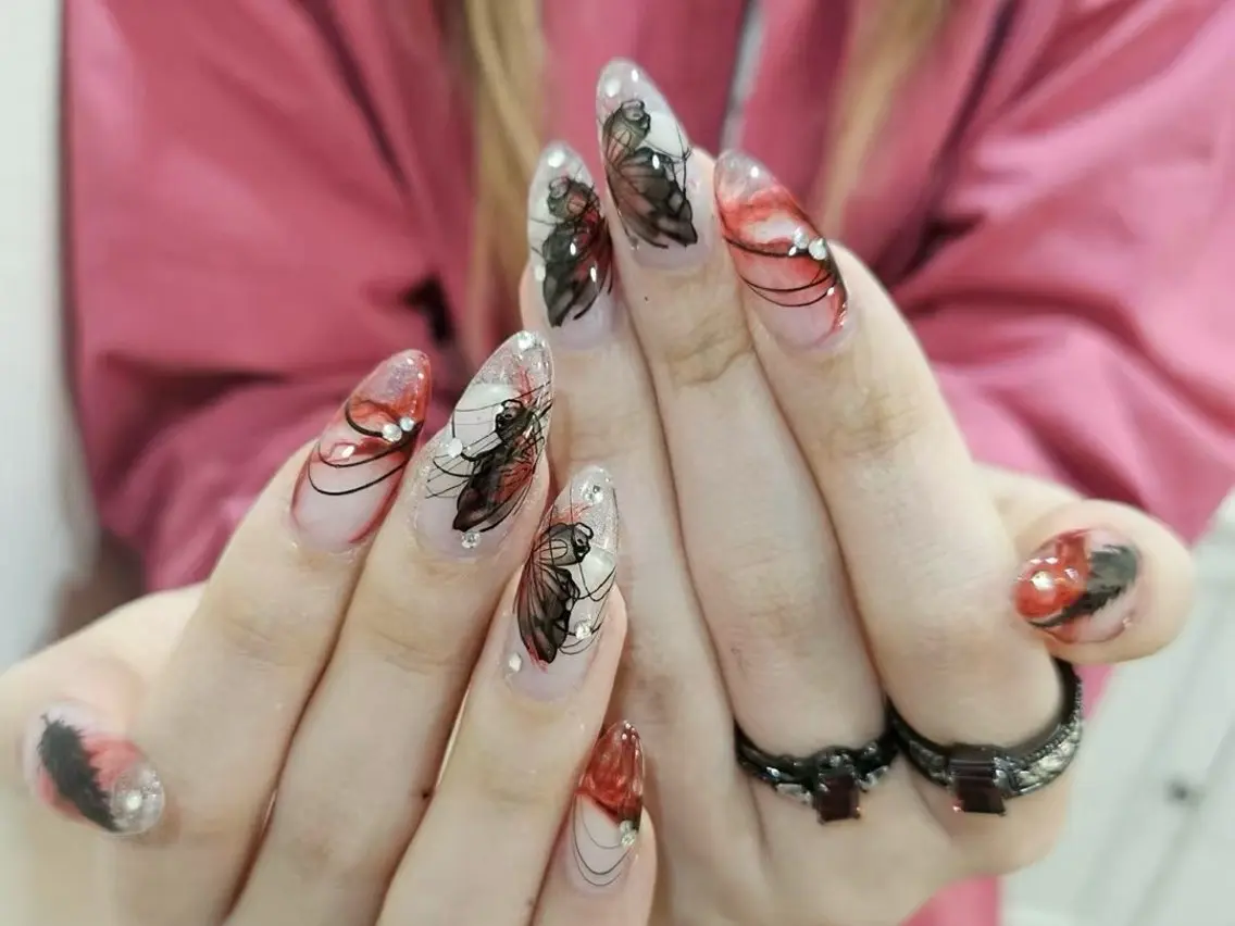 ネイル アートネイル フットネイル ジェルネイル ハート マグネットネイル Babarla nailのネイルデザイン