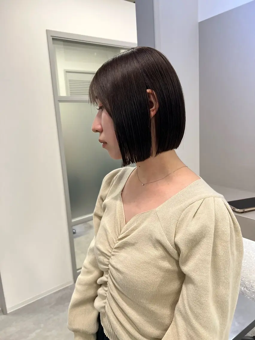 ミディアム カラー カット ヘアカラー トリートメント ヨシモトリョウ 髪質改善/美髪のヘアスタイル