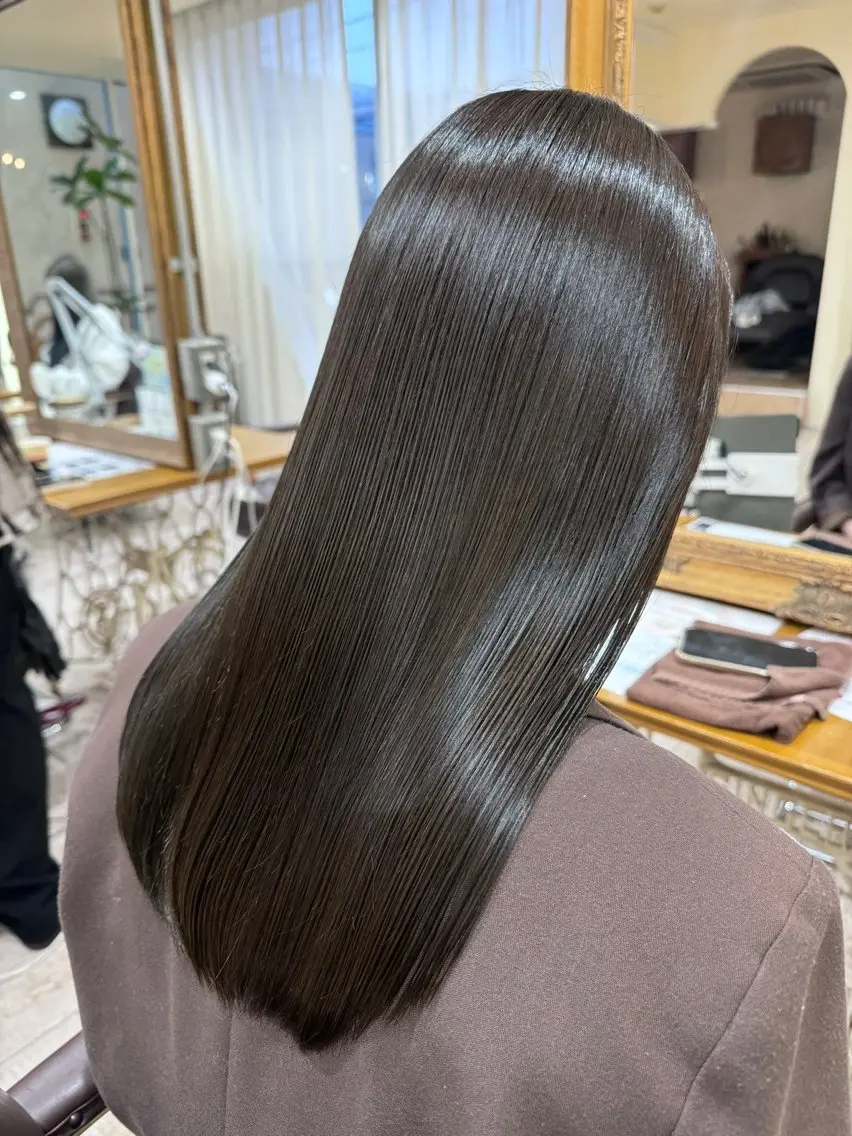 ロング カラー 髪質改善 レイヤーカット ロング トリートメント カット ヘアカラー トリートメント 新越谷noble店長 松本拓也▶◀*.のヘアスタイル