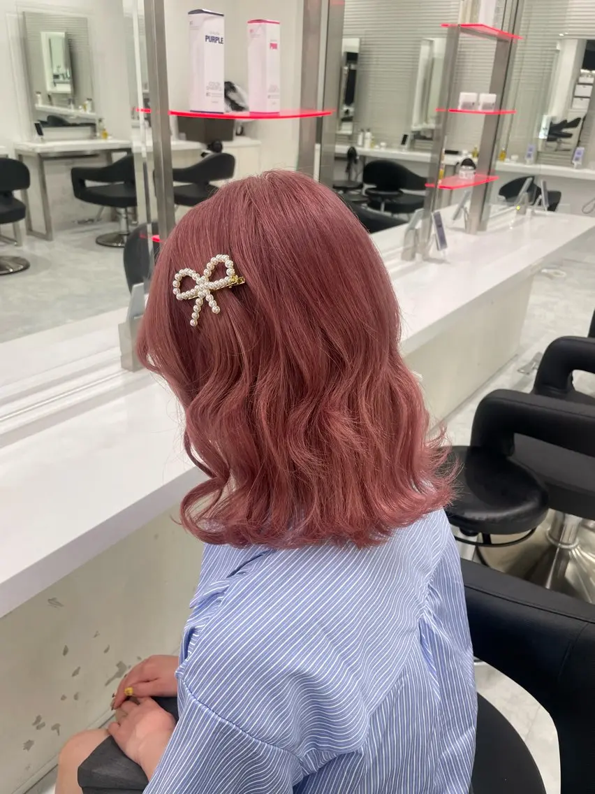 ロング カラー ベージュカラー ピンクカラー ピンクベージュ ラベンダー💜 グレージュ🩶のヘアスタイル