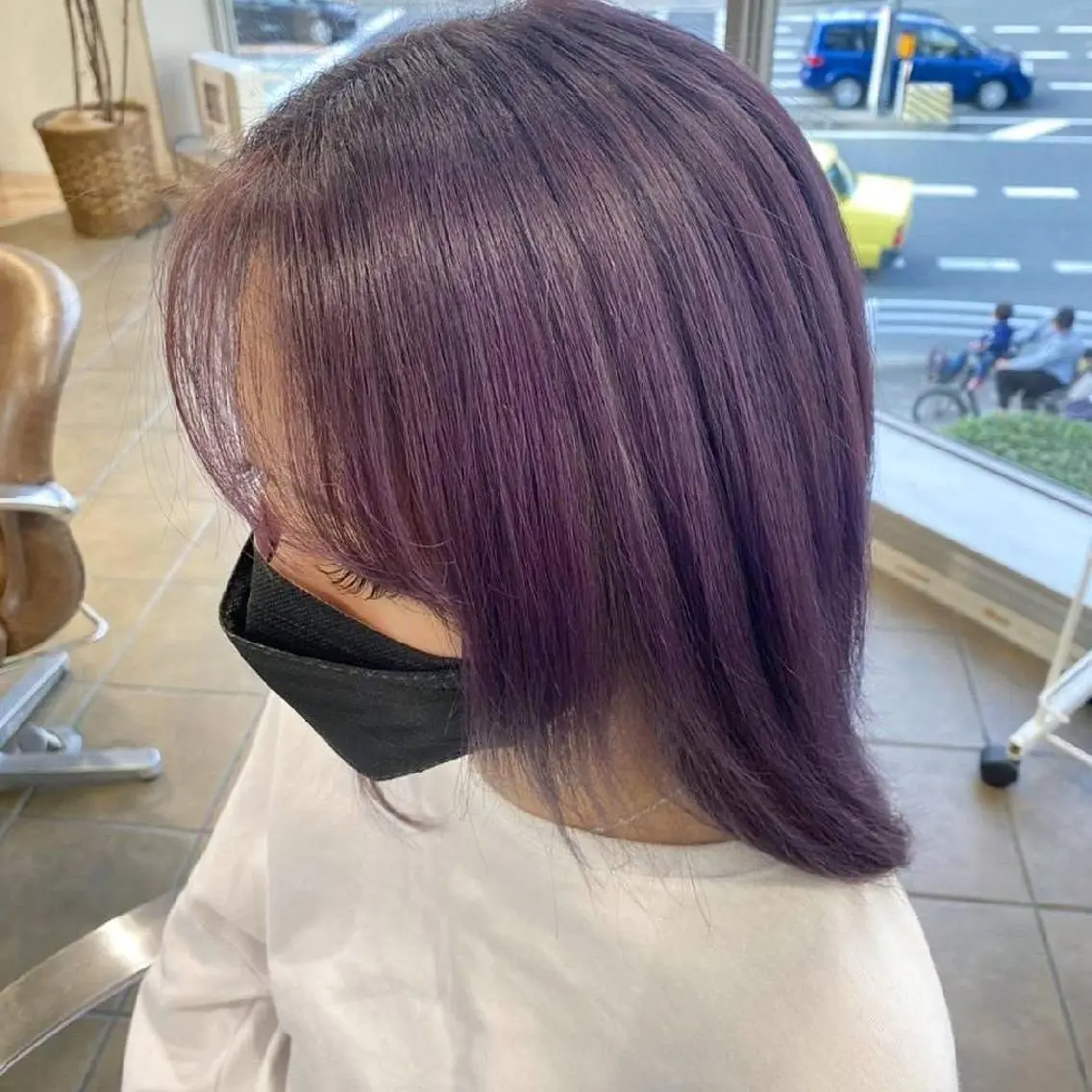 カラー ラベンダーカラー ヘアカラー Luisハイライト　 喜連瓜破、髪質改善のヘアスタイル