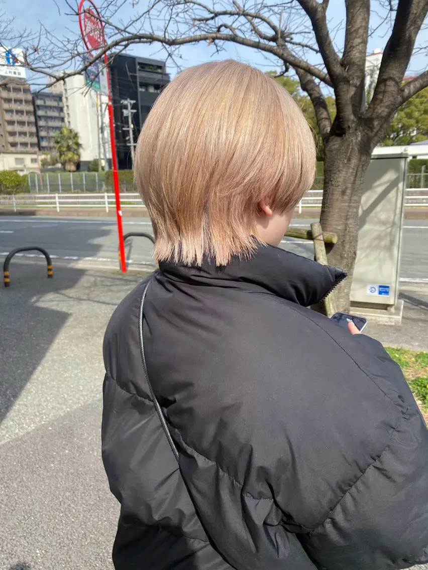 ショート ウルフカット カット ヘアカラー トリートメント qpula misuzuのヘアスタイル