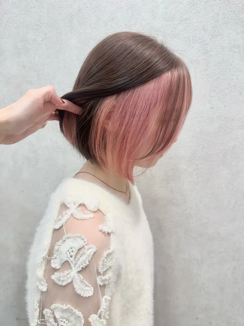 ミディアム カラー ヘアアレンジ ヘアカラー トリートメント 天神/ブリーチ/ ブリーチなしカラーのヘアスタイル
