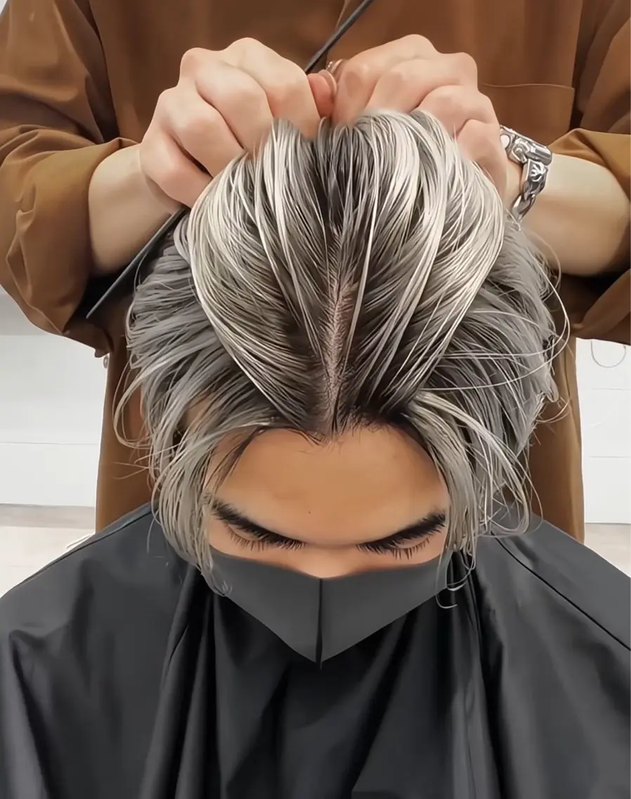 カラー メンズ メンズハイライト ハイライトカラー ヘアカラー 原宿/ハイライト バレイヤージュ/大智のヘアスタイル