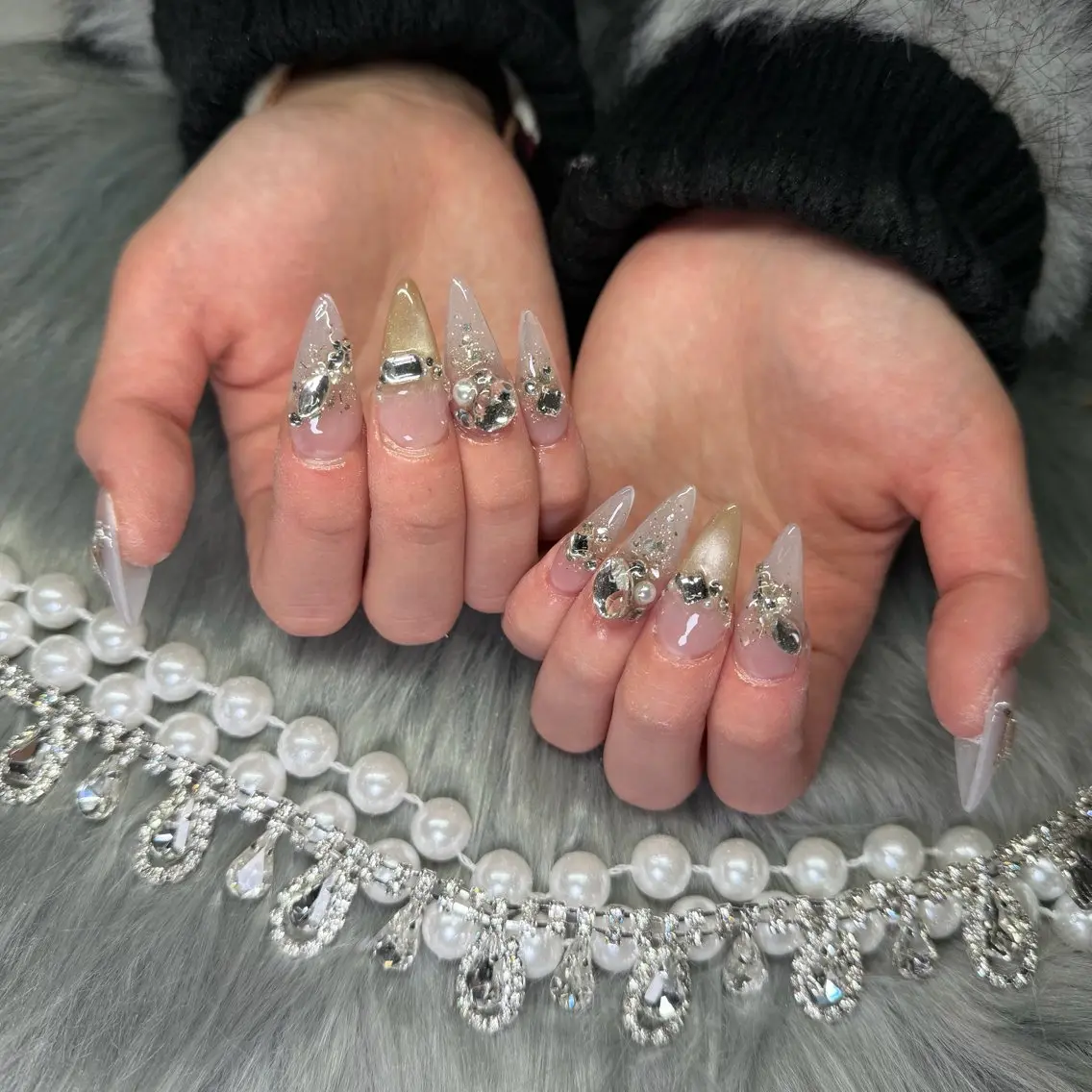 メンズ ネイル メンズ韓国風 フレンチネイル ジェルネイル 韓国ネイル ロングネイル ハンドネイル Nail Salon Growのネイルデザイン