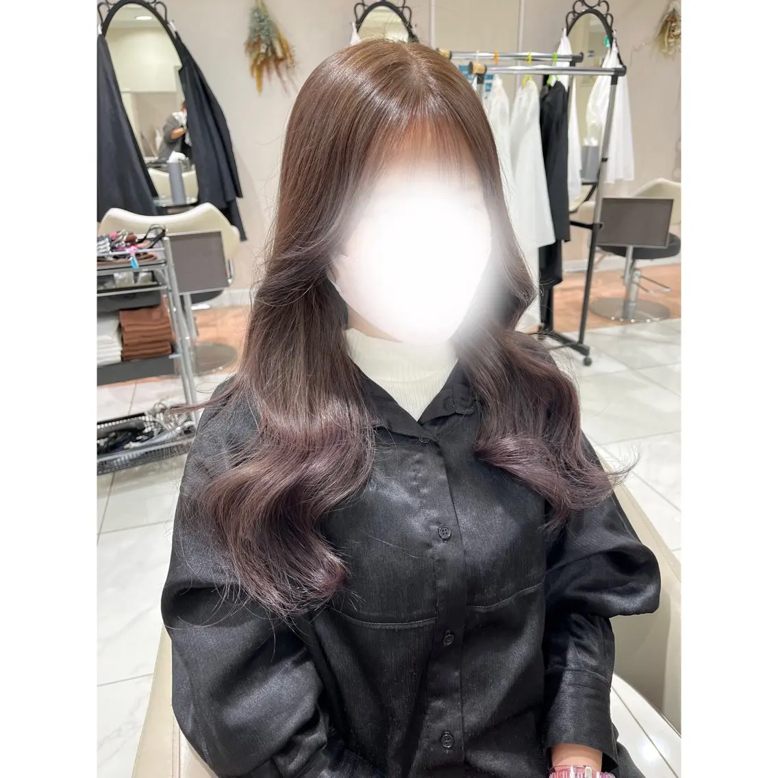 ロング ヘアアレンジ ヘアカラー 韓国ヘア 🎀中川綾乃🎀のヘアスタイル