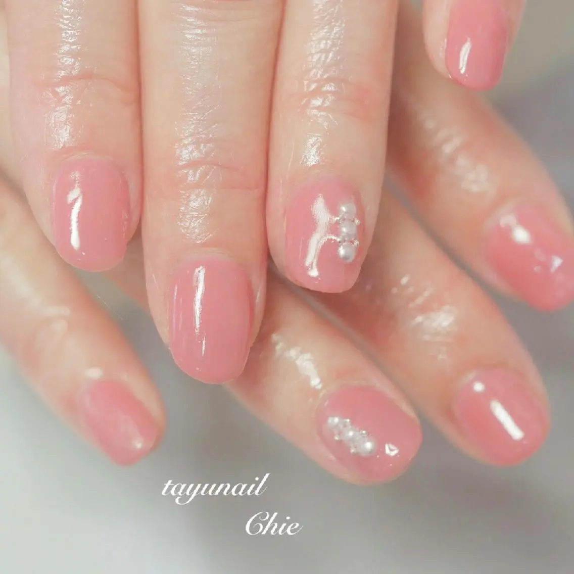 ネイル ブルー ジェルネイル パラジェル ピンク 春ネイル ネイルサロン 【たゆnail】のネイルデザイン