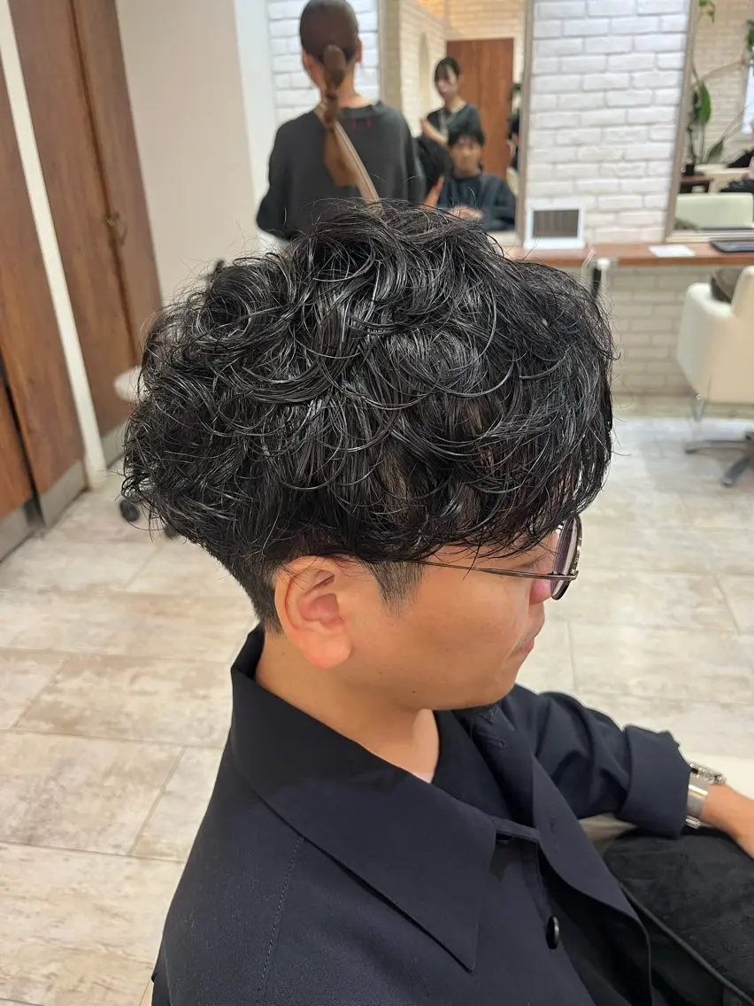 パーマ メンズ カット パーマ 0円カラーモデル🚺 ／坂本詩穂🌟彡のヘアスタイル