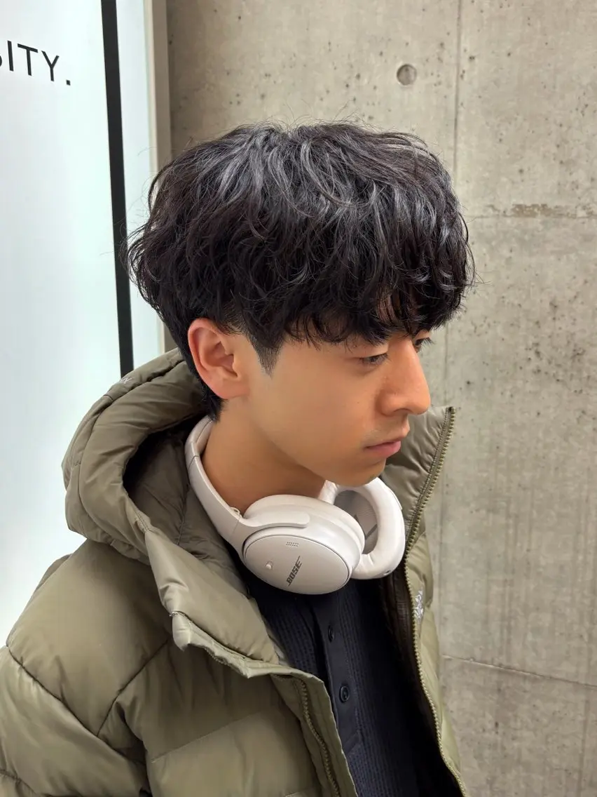 ショート パーマ メンズ カット パーマ カルマパーマ韓国ヘア shiryuのヘアスタイル