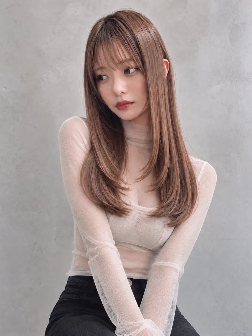 セミロング パーマ ヘアアレンジ 縮毛矯正 トリートメント ヘアセット 金子 廉のヘアスタイル
