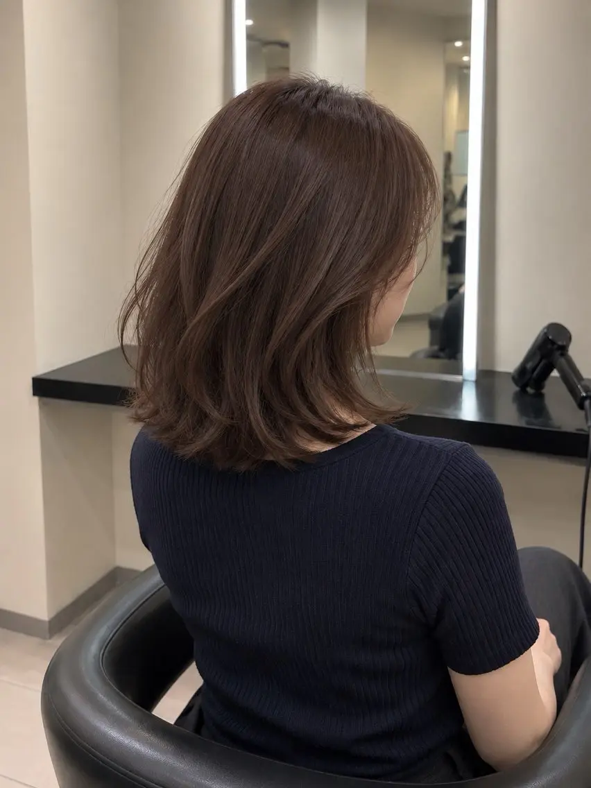 ミディアム カラー ブラウンカラー トリートメント 🌈ウルトワ水素 髪質改善naru🌈のヘアスタイル