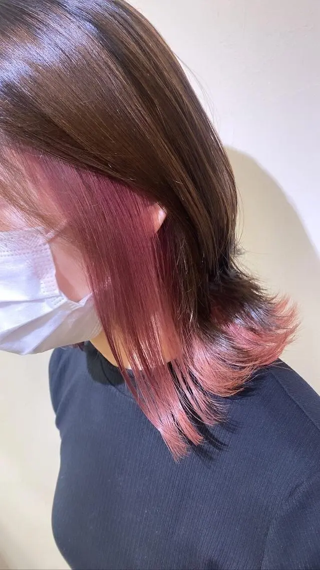 【SNSで人気☆イヤリングカラー】インナーブリーチ＋カラー＋プレTR ￥6500の写真