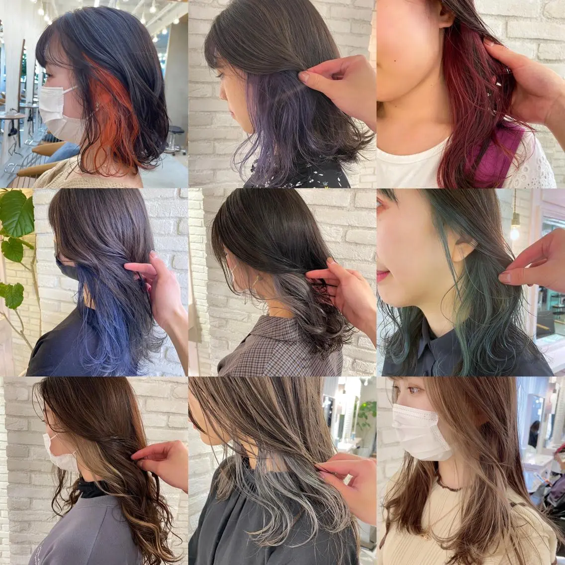💕ブリーチ込み💕✨☘️インナーカラー(ケアブリーチ)+うる艶トリートメント+コテ巻き+髪質改善水トリートメントの写真