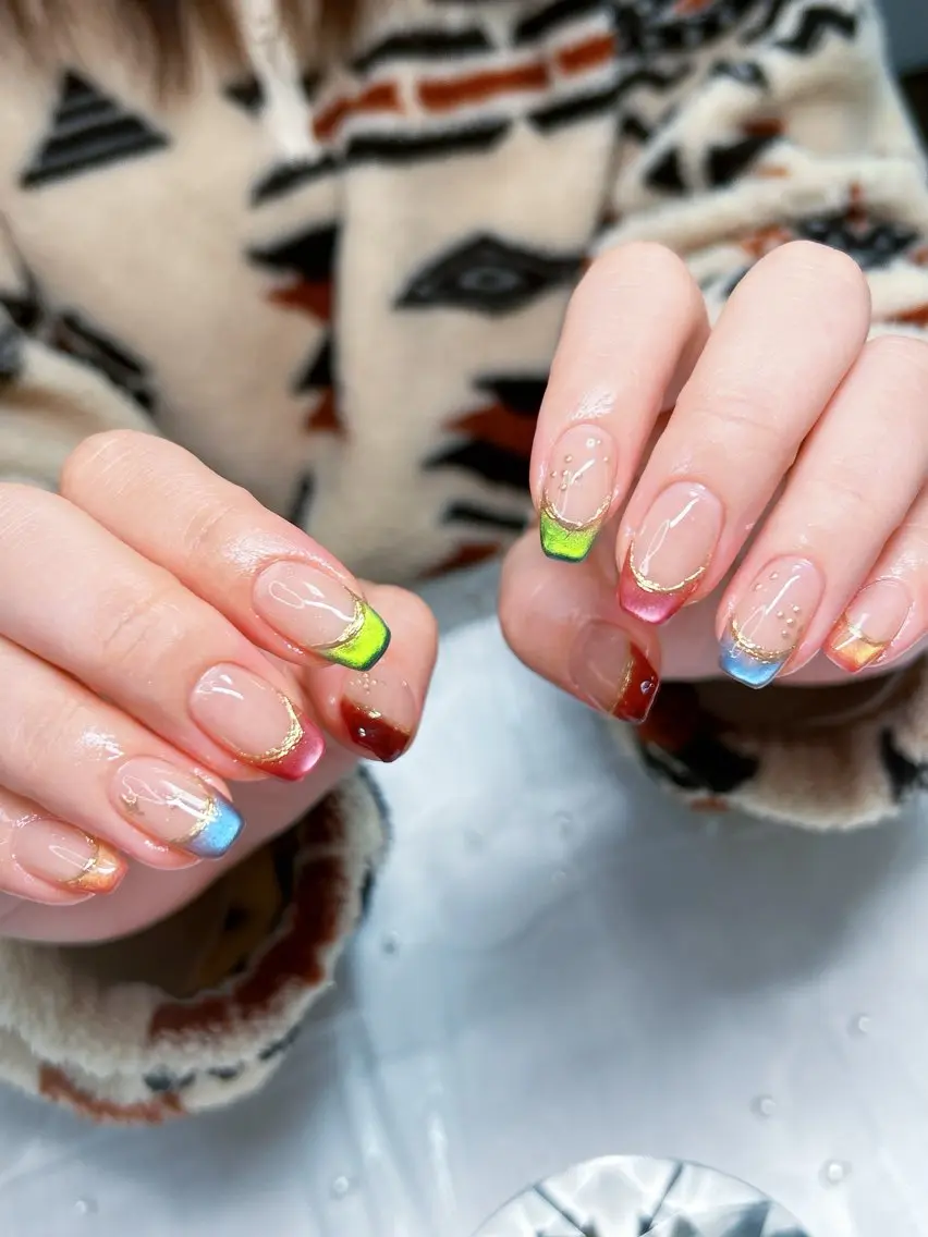 ネイル アートネイル フレンチネイル ジェルネイル グラデーション マグネットネイル ハンドネイル Cute Tips nailのネイルデザイン