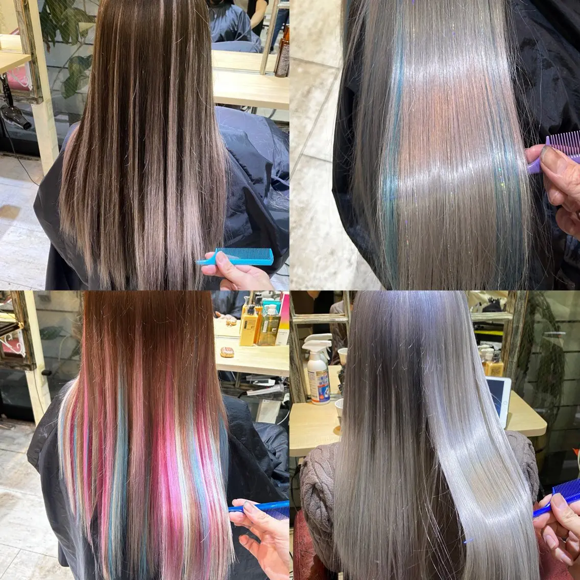 🔴【最安値‼️胸下以上の長さ】 最高級シールエクステ100本＋カラー＋トリートメント＋エクステカット🌈 【色豊富】の写真
