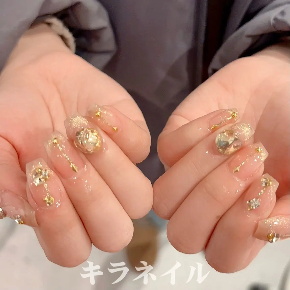 ネイル ハンドネイル 🎀kira 長さだし💗モチ最高のネイルデザイン