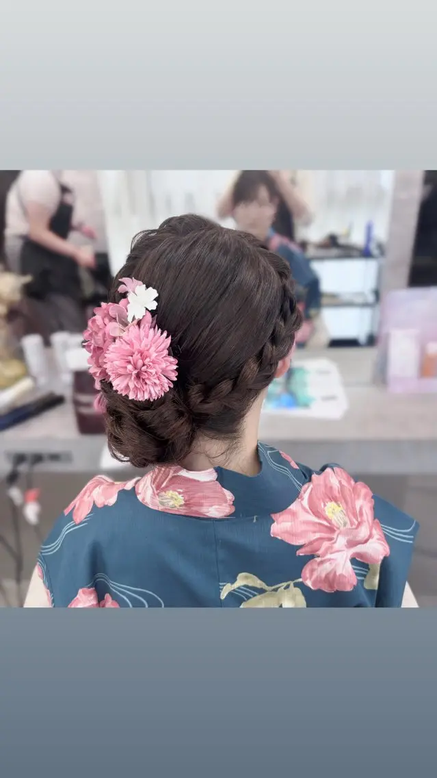 ヘアアレンジ お団子ヘア 浴衣 ヘアセット 🐣‪かれん🍀/ 上尾のヘアスタイル