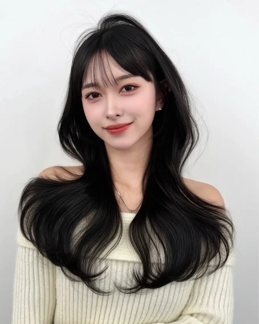 セミロング 顔周りカット 韓国風ヘア レイヤーカット カット ヘアカラー トリートメント ヘッドスパ ヘアセット 前髪顔まわりカット 🌈中村海聖のヘアスタイル