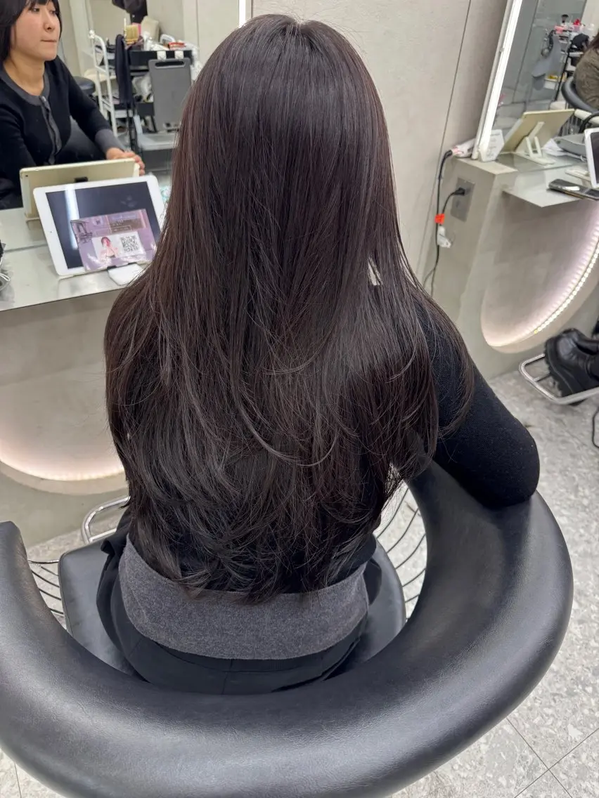 セミロング カット ヘアカラー トリートメント 顔周り🇰🇷ロンド レイヤー✨カジワラのヘアスタイル