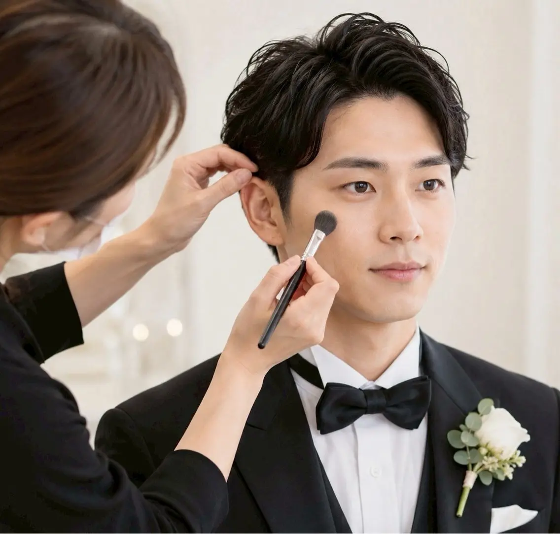 ヘアアレンジ メンズ 結婚式・ブライダル ヘアセット 推し活・メンズヘア メイク💐yuriのヘアスタイル