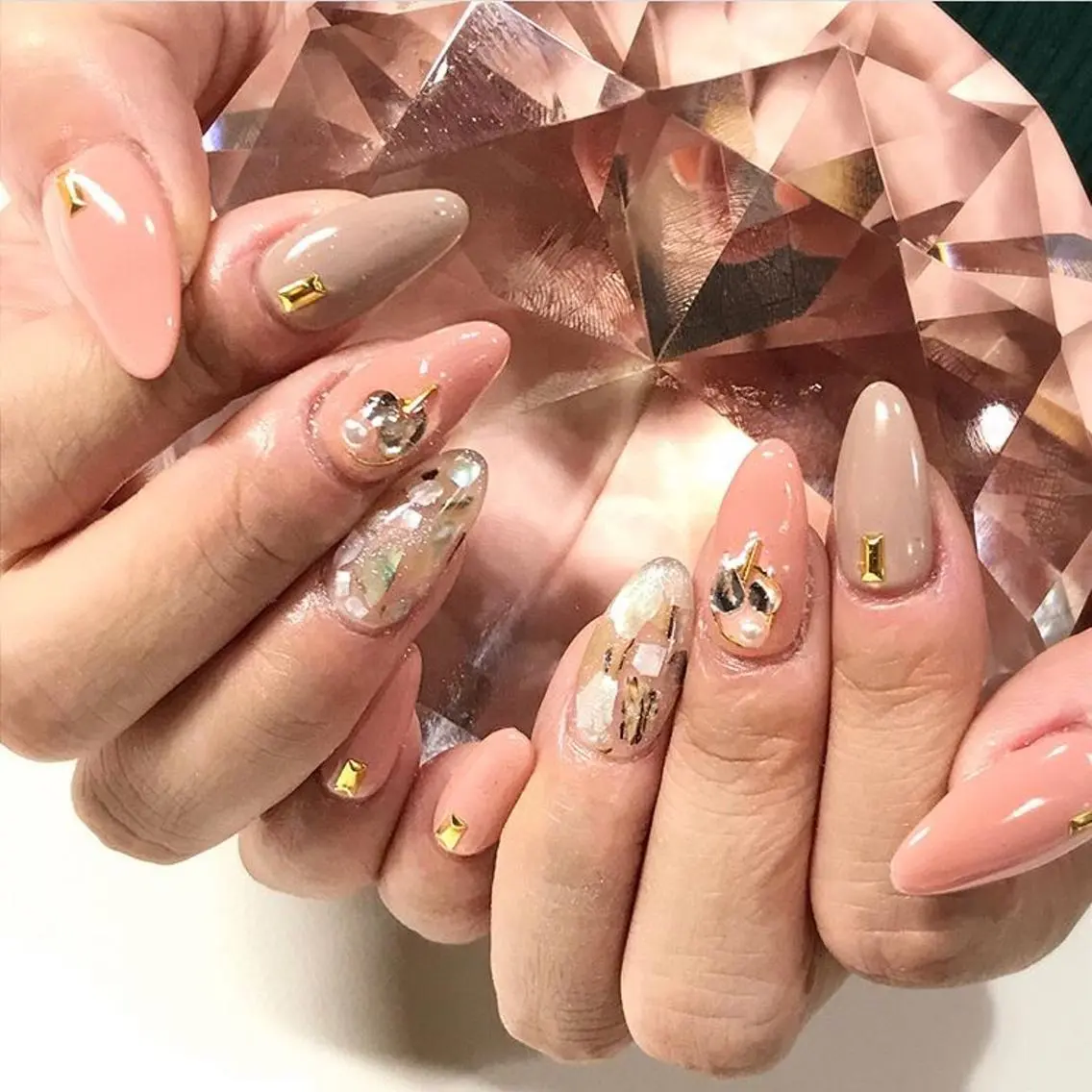 ネイル 渋谷／チップ長さ出し 👑アプレgel-xのネイルデザイン