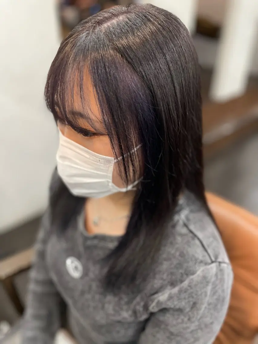 セミロング カラー ブリーチ インナーカラー ラベンダーカラー ヘアカラー 暖色カラー/ メンズ/名駅/ユキハのヘアスタイル