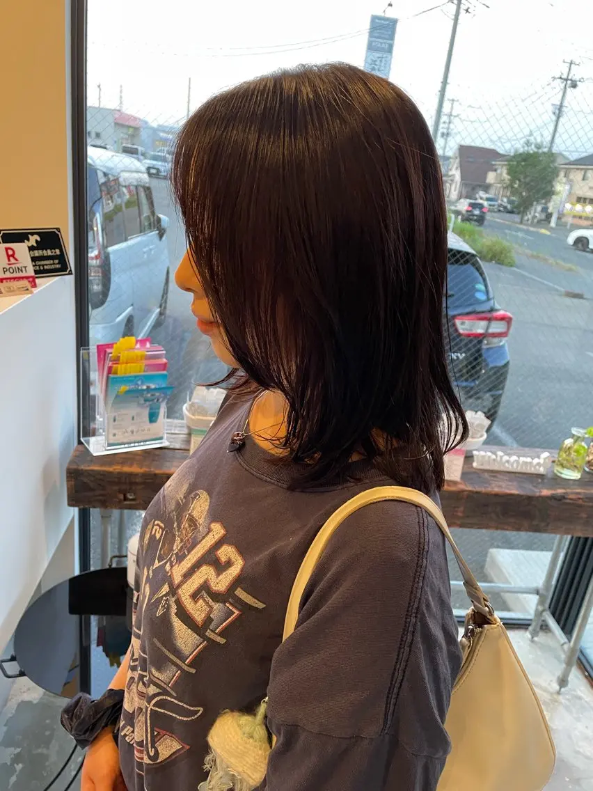 ミディアム レイヤーカット カット ヘッドスパ 藤村 翔充のヘアスタイル