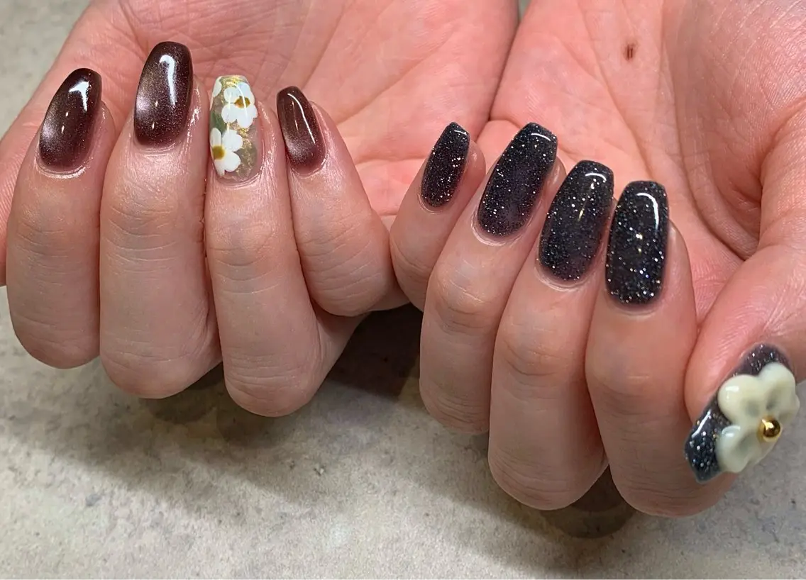 ネイル フラッシュネイル マグネットネイル ニュアンスネイル オフィスネイル ショートネイル sufu. nail YUKIのネイルデザイン