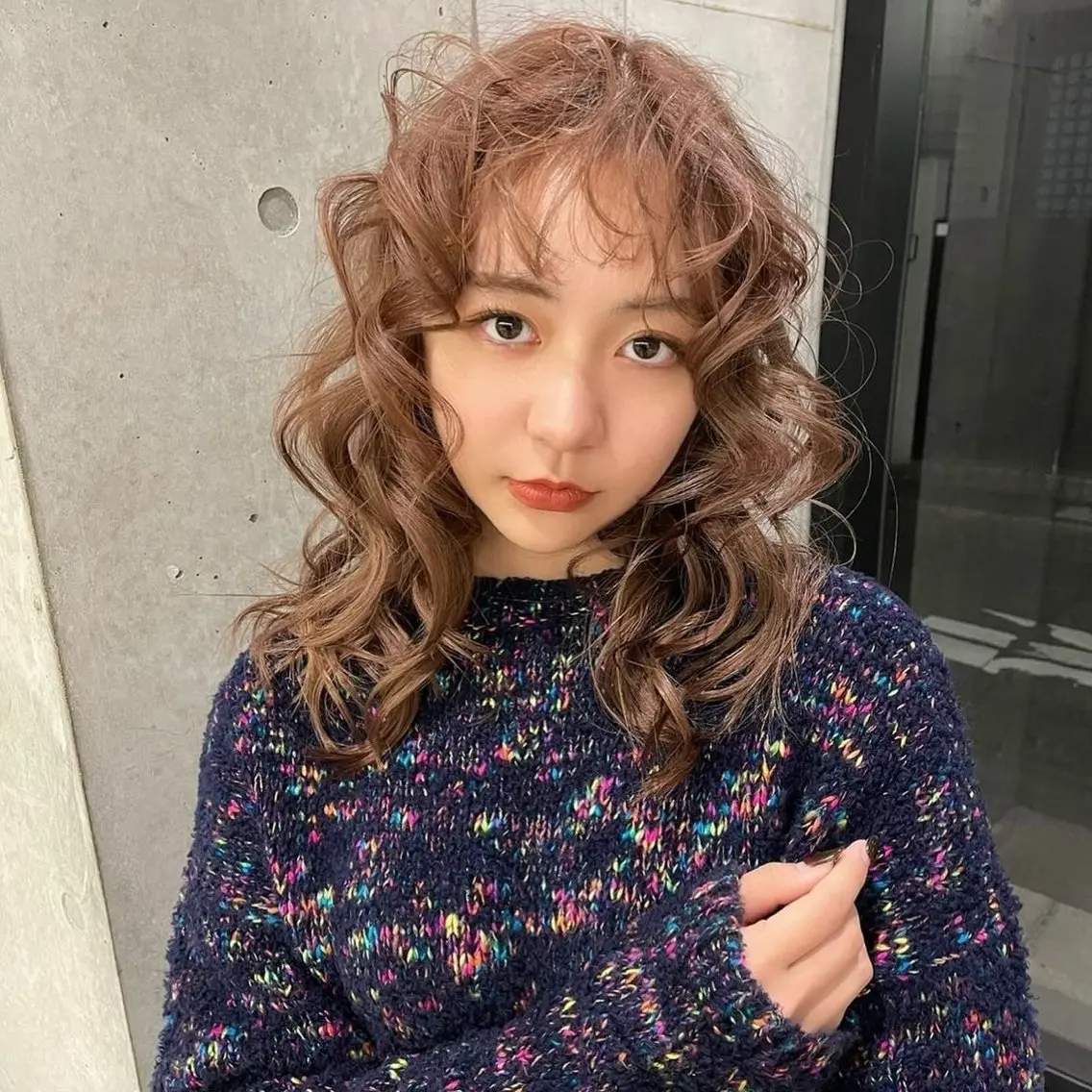 セミロング カラー ベージュカラー 顔まわりレイヤー 顔周りカット レイヤーカット カット ヘアカラー トリートメント Mizobe misakiのヘアスタイル
