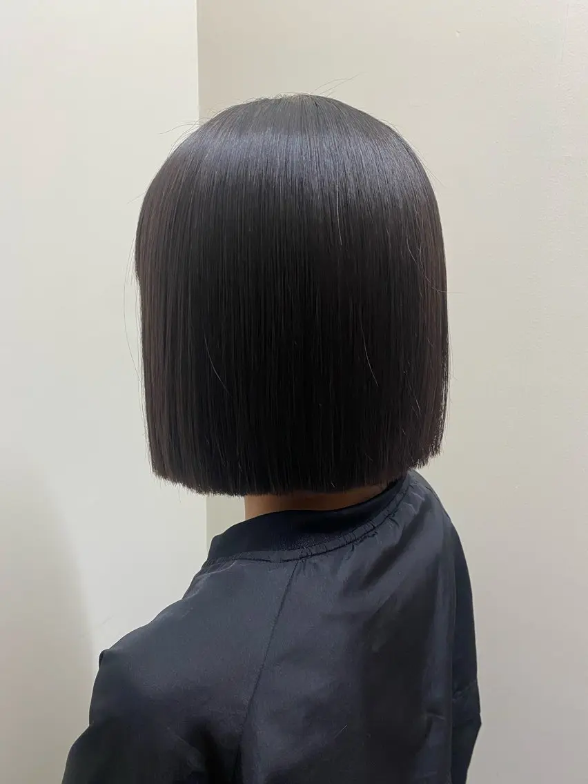 ミディアム 縮毛矯正 縮毛矯正 ミディアムレイヤー/ 艶カラーNorikaのヘアスタイル