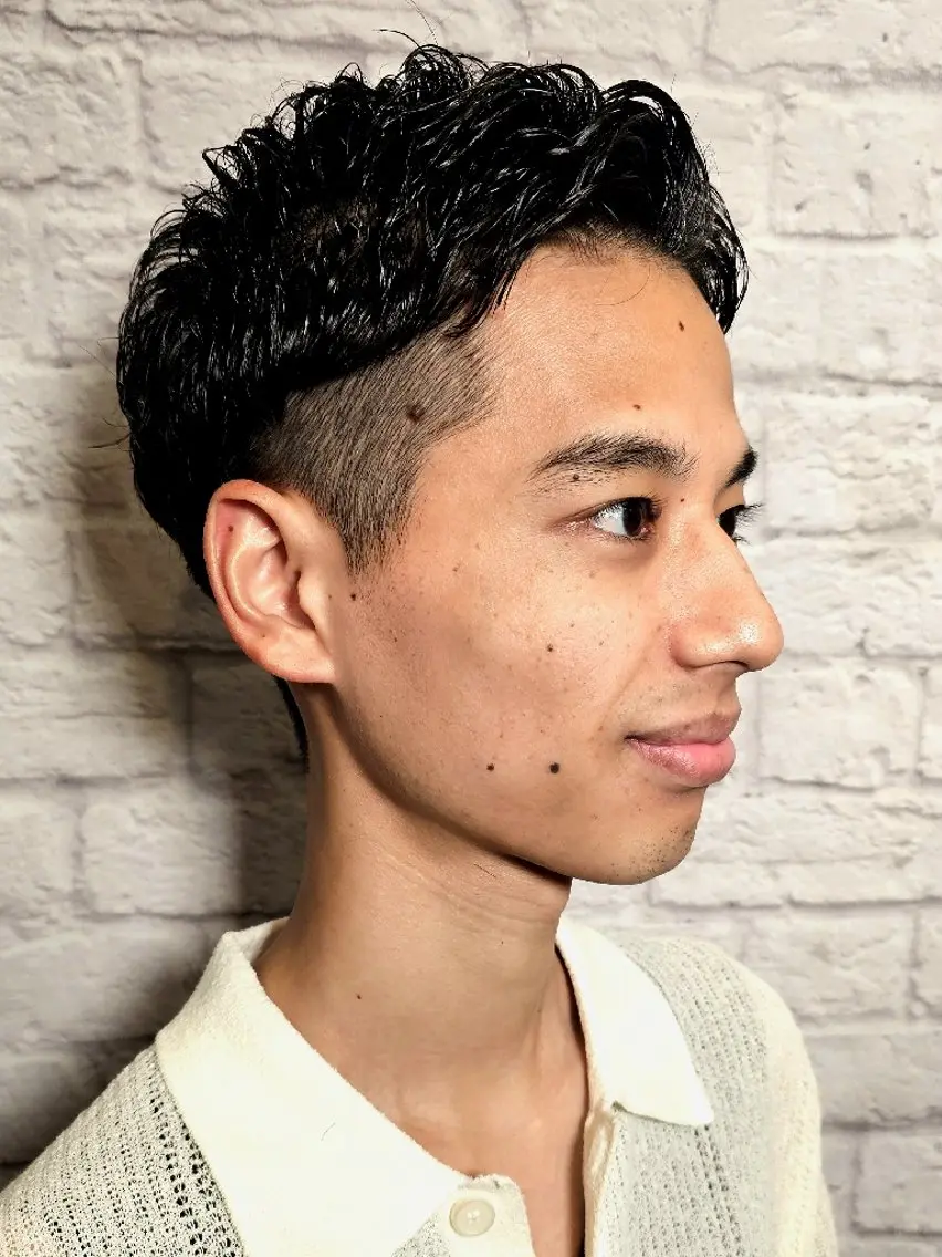 ミディアム メンズ パーマ カット パーマ 💈メンズカット 💈鈴木将希のヘアスタイル