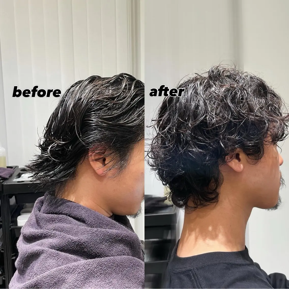 ショート パーマ メンズ ブリ—チ🌈カラ— 🌀パ—マ🌿ちえのヘアスタイル