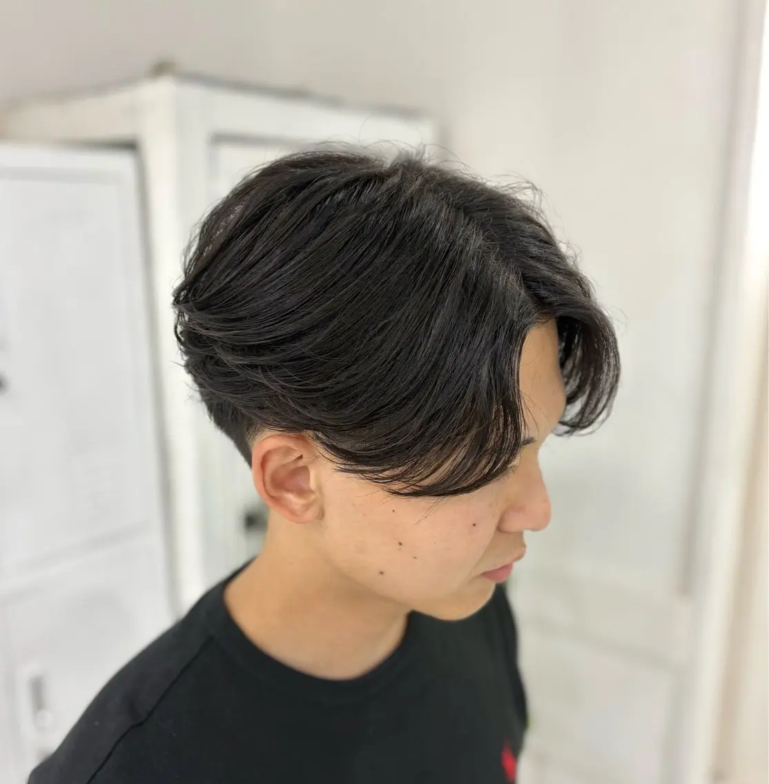 メンズ センターパート カット 阿部 渓太のヘアスタイル