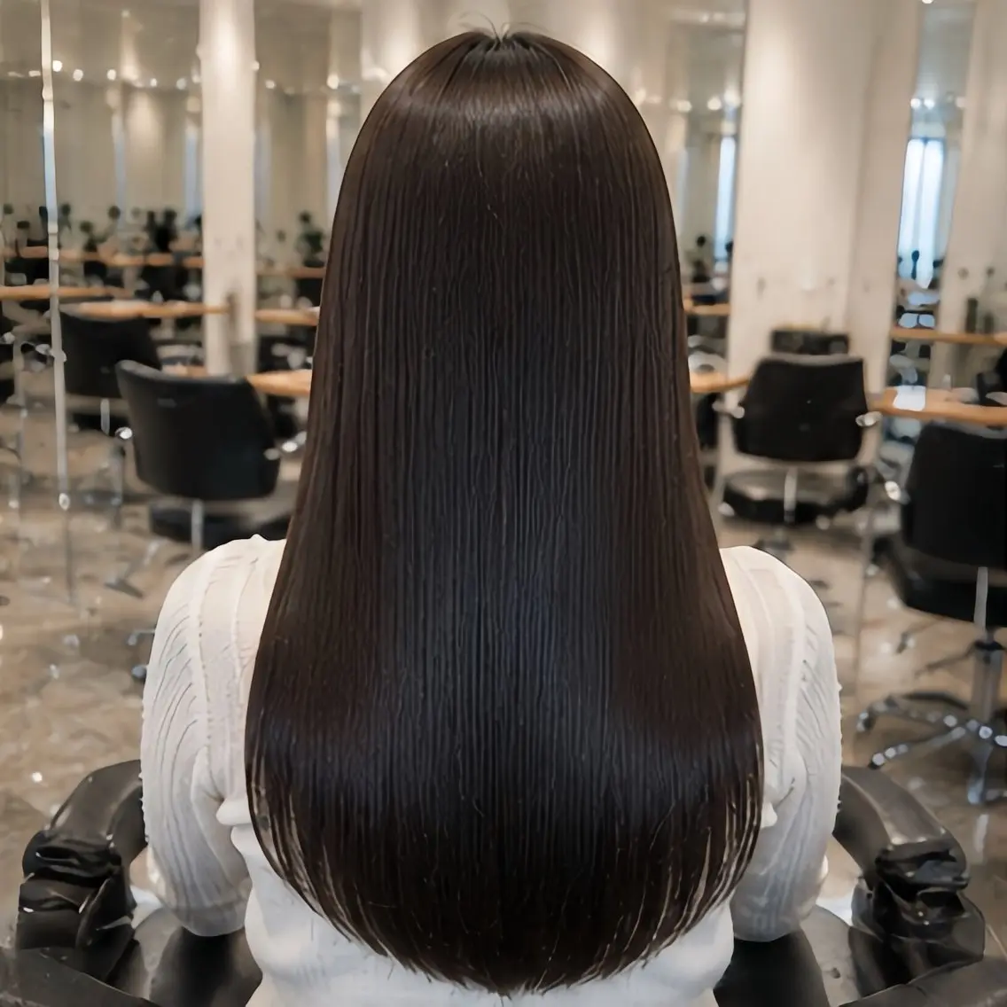 ロング 縮毛矯正 トリートメント 池袋/前髪/顔周り 縮毛矯正/おばかんのヘアスタイル