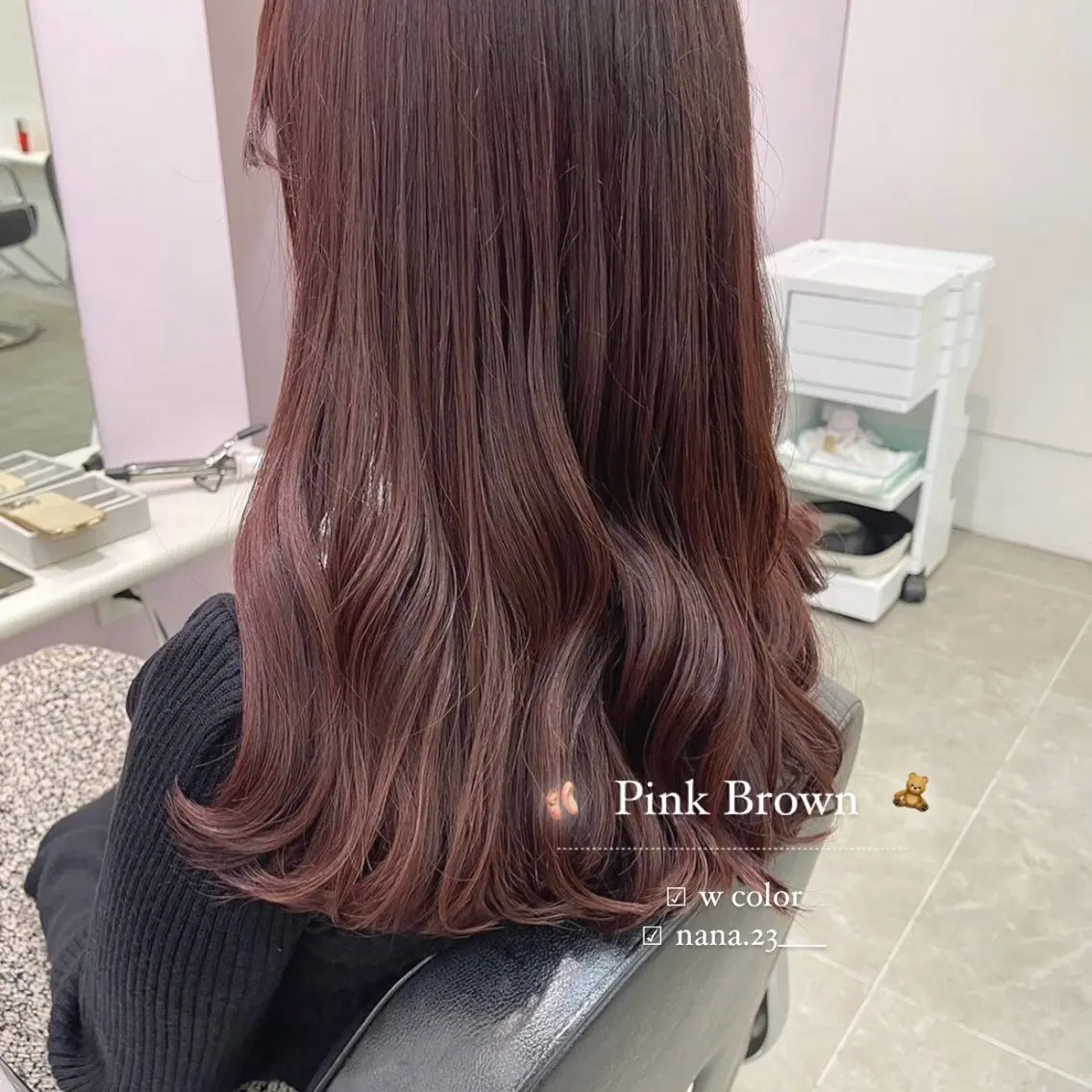 カラー ブラウンカラー ピンクカラー ParveMix￤ 出石 菜々🥂のヘアスタイル