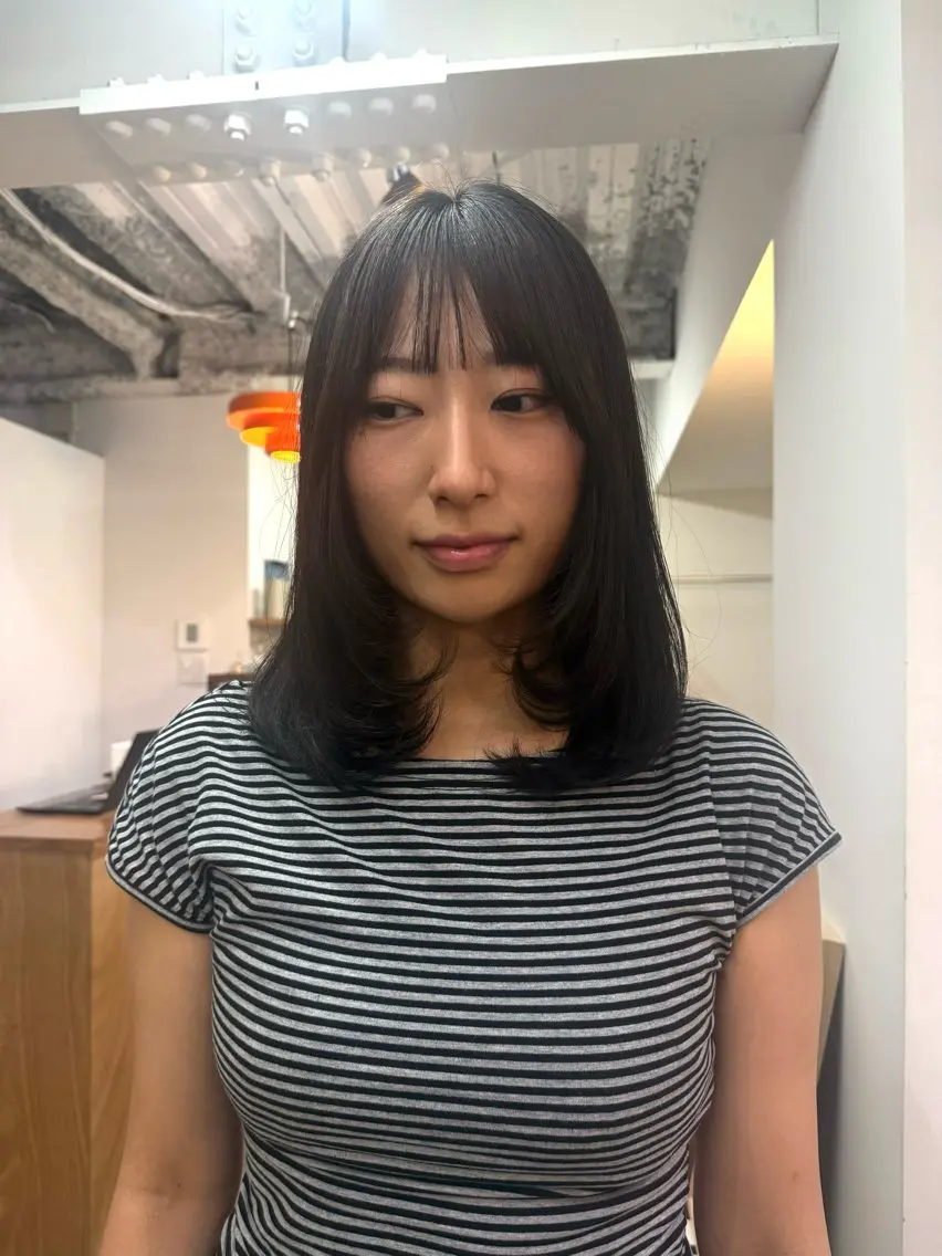 ミディアム カラー ボブレイヤー ブリーチ ブラウンカラー 透明感カラー ダークブラウン カット ヘアカラー トリートメント sayuri/心斎橋 /ハイトーンカラーのヘアスタイル