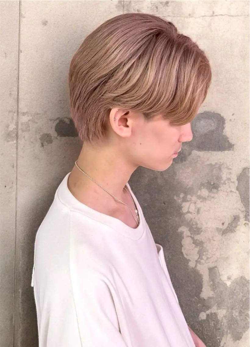 カラー メンズ センターパート ダブルカラー 表参道/原宿　美容師 『はづる』のヘアスタイル