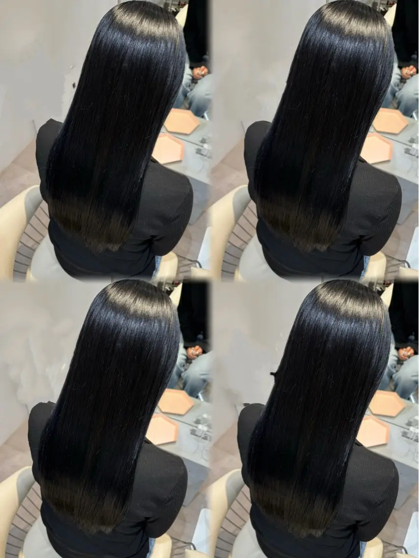 ロング カラー 黒髪 ブルーカラー ブルーブラック 透明感カラー 就活ヘア カット ヘアカラー トリートメント 💎透明感カラー特化 💎TAISEIのヘアスタイル