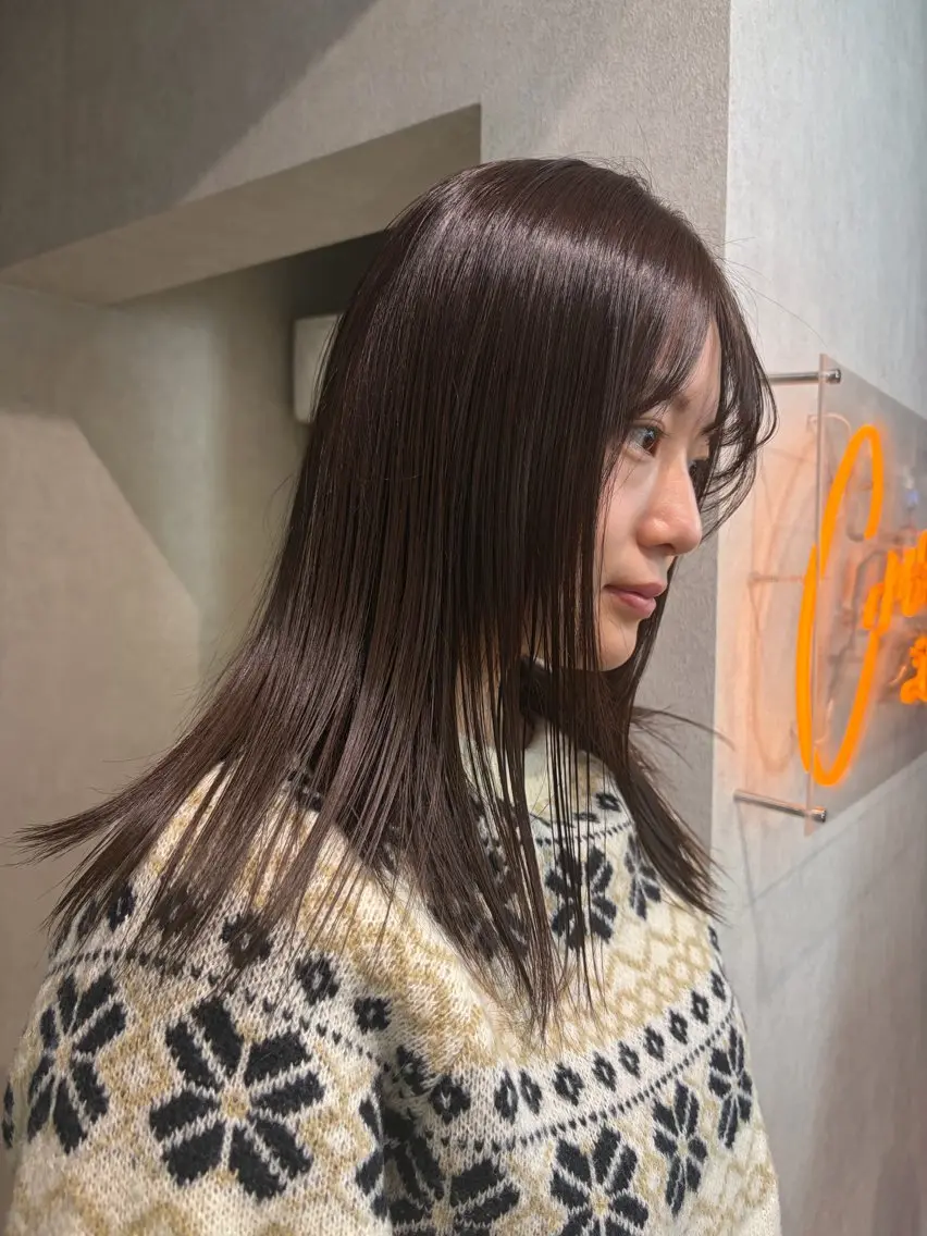 ミディアム カラー ヘアカラー 透明感カラー🫧🎀 まりなのマツエク・マツパデザイン