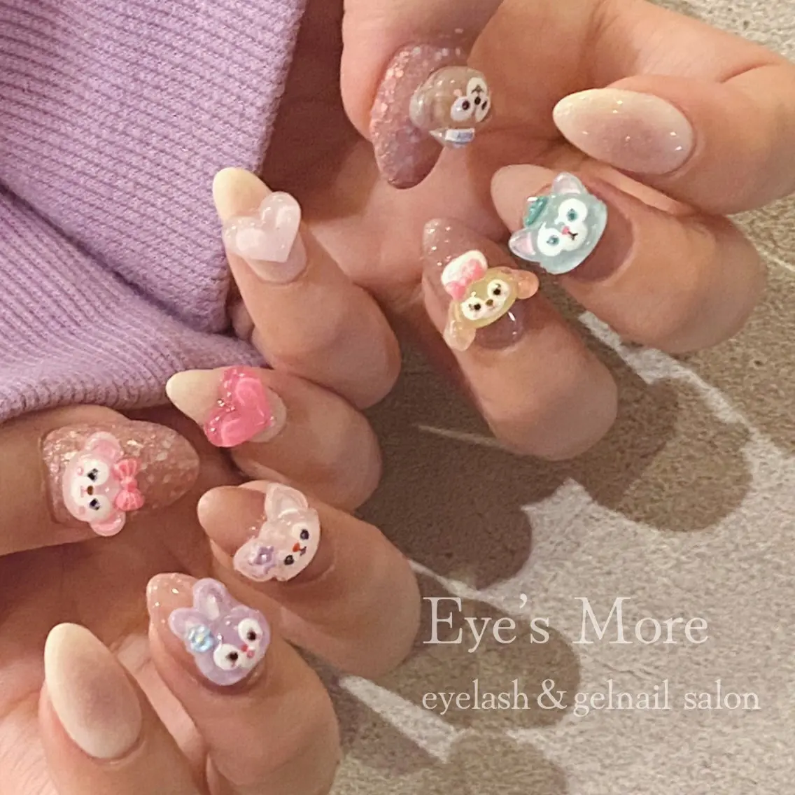 【オフ無し】パーツ・シール付け放題🎀持ち込みパーツ可🌼ベース→ワンカラー/カラグラ/ラメグラ🌈250色以上の写真