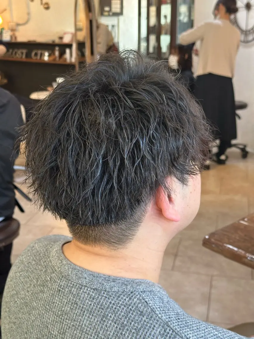 ショート パーマ メンズ スパイキー/ ピンパーマ/緑川雄也のヘアスタイル