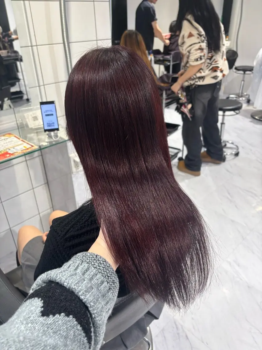 ロング カラー ヘアカラー トリートメント ヘッドスパ ヘアセット 表参道♡暗髪♡ 艶カラー♡アユミのヘアスタイル