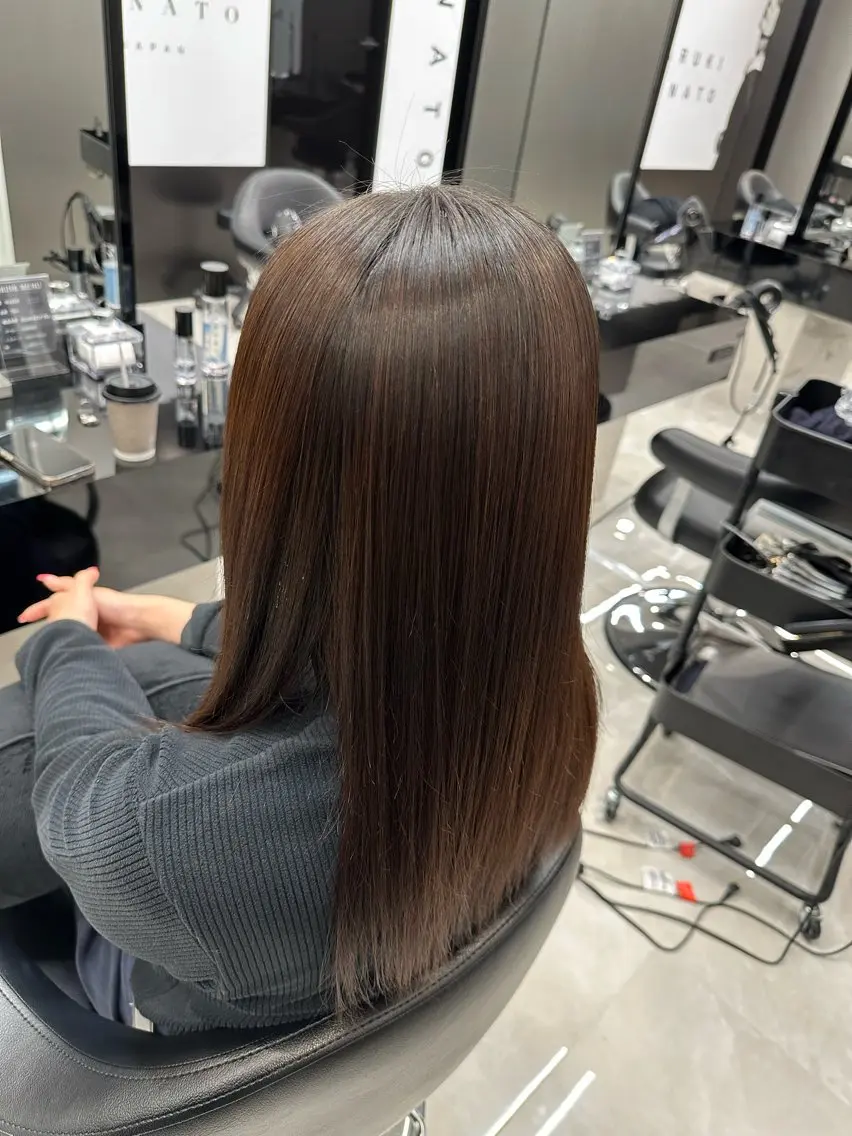 ロング パーマ 縮毛矯正 トリートメント ✨【髪質改善/縮毛 矯正】✨ゆうほのヘアスタイル