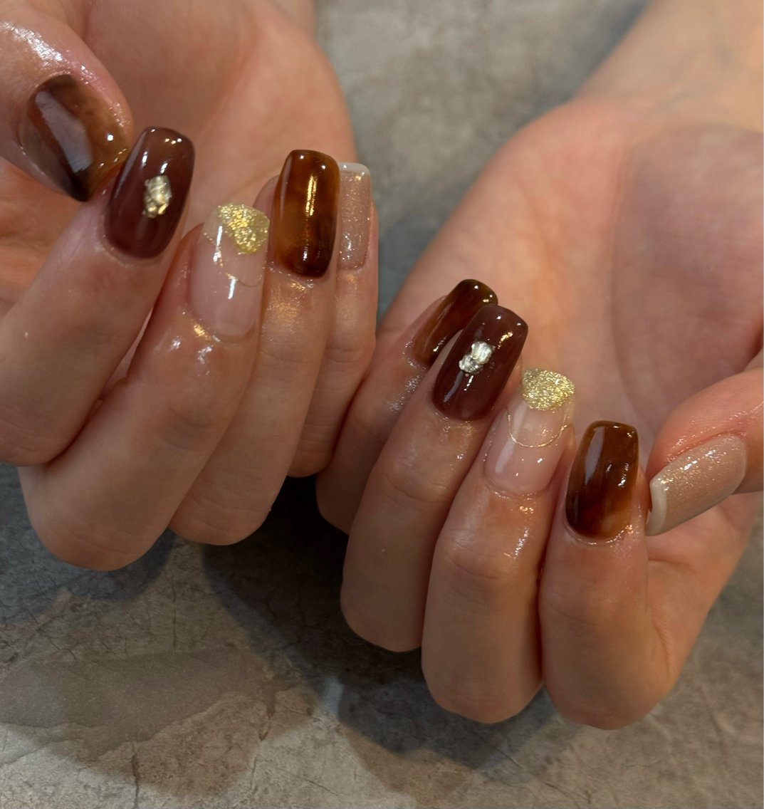 ネイル べっ甲ネイル ハンドネイル Blé nailのネイルデザイン