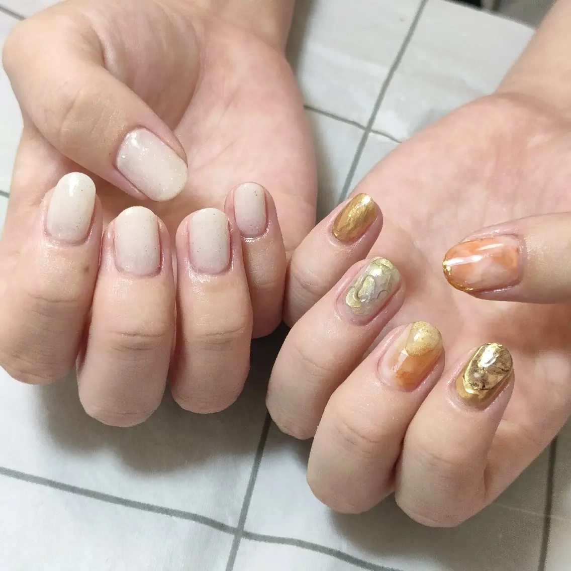 ネイル ニュアンスネイル オレンジ oir. nailsalonのネイルデザイン